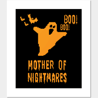 Mother of Nightmares Spooky Scary Pixel Ghost Bat. Posters and Art